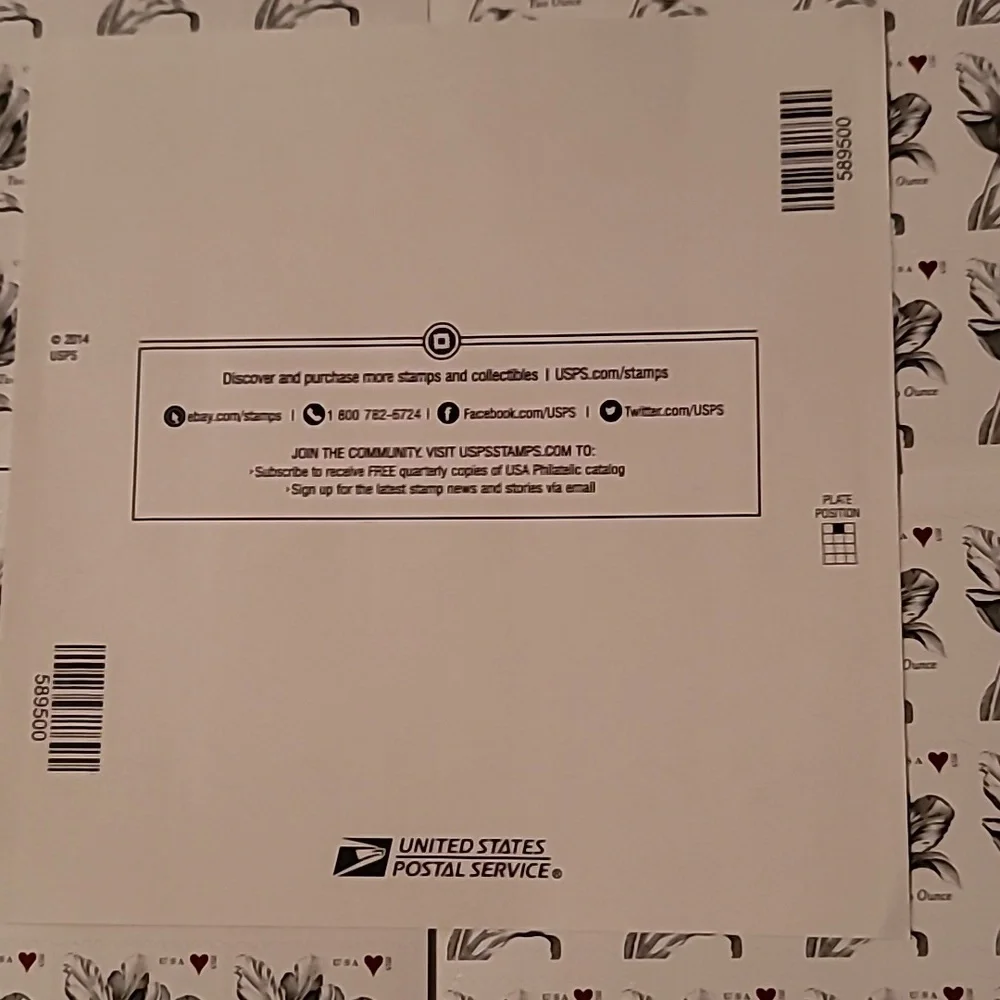 100 Vintage‎ Tulips 2 Ounce Forever 2015 Postage Stamps USPS Wedding Invitations